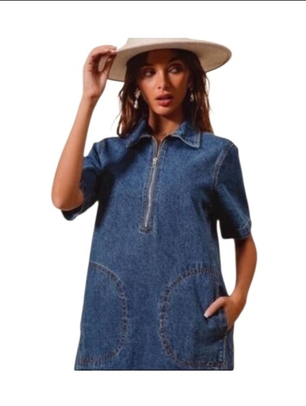 Blank NYC Walk In The Park Denim Mini Dress Like New Size XS